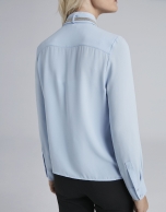 Light blue shirt with Mao collar