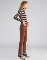 Light brown cigarette pants with 5 pockets