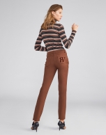 Light brown cigarette pants with 5 pockets