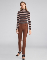 Light brown cigarette pants with 5 pockets