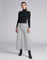 Striped knit palazzo pants