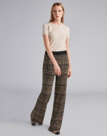 Knit pants with geometric print