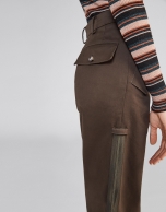 Green zippered cargo pants