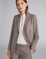 Brown glen plaid suit jacket