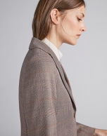 Brown glen plaid suit jacket