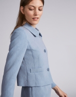 Light blue short fitted jacket