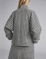 Houndstoohs black and white checked cape jacket