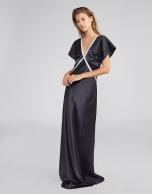 Black long slip dress