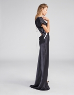 Black long slip dress