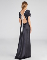 Black long slip dress