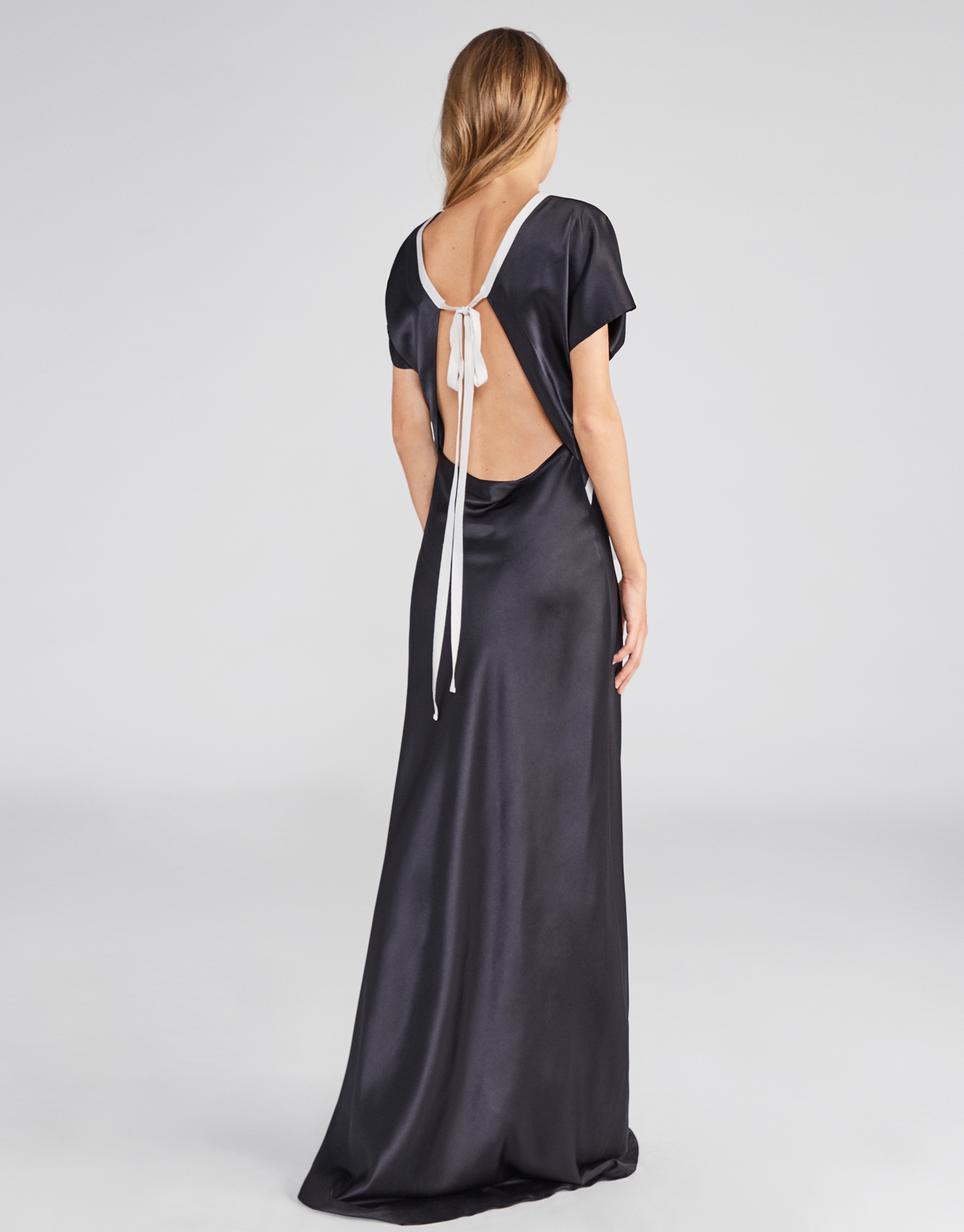 Black long slip dress