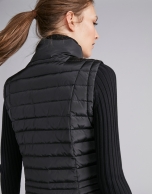 Black quilted vest