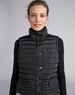 Black quilted vest