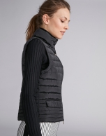 Black quilted vest