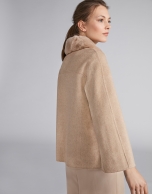 Chaqueta doble faz beige