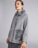 Chaqueta doble faz gris