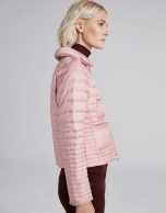 Short pink down jacket