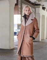 Beige, double-faced, reversible coat