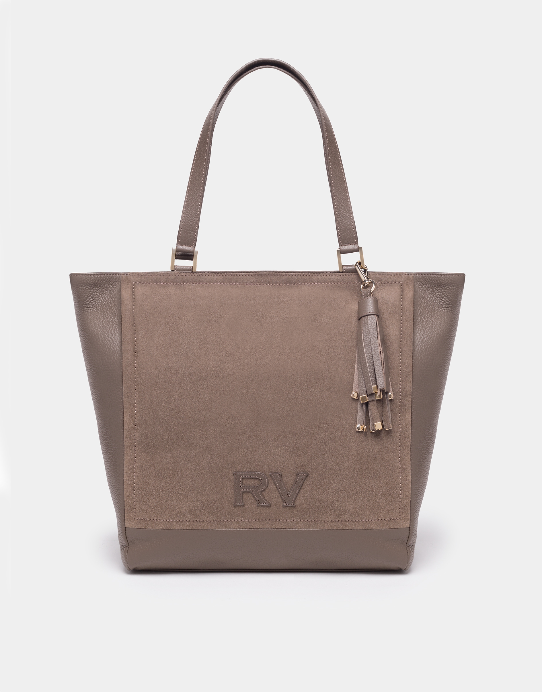 Taupe leather Louvre tote bag