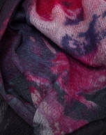 Fuchsia print silk and wool foulard