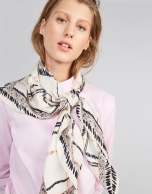 Brown checked silk scarf