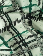 Green checked silk scarf