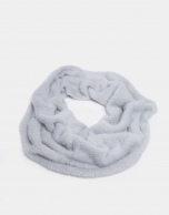 Pearl gray knit tubular scarf