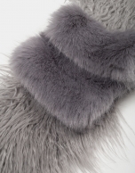 Pearl Gray fur-effect scarf