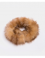 Beige fox fur tubular scarf