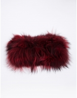 Red fox fur tubular scarf