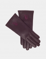 Burgundy leather gloves