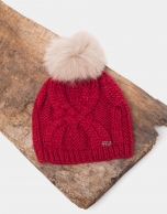 Red wool knit cap