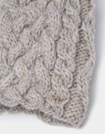 Beige wool knit cap