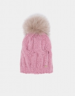 Pink wool knit cap