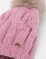 Pink wool knit cap