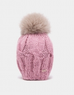 Pink wool knit cap