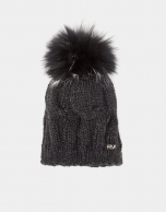 Dark gray wool knit cap