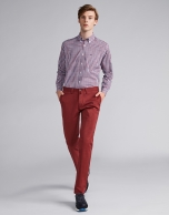 Burgundy cotton chinos