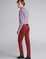 Burgundy cotton chinos