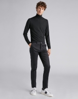 Black cotton chinos