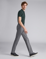 Grey bird's eye weave pants