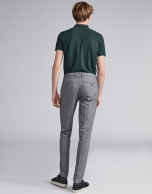 Grey bird's eye weave pants