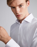 White structured cotton dress shirt