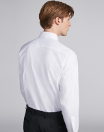 Diamond design structured white cotton dress shirt