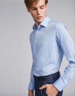 Blue, Oxford, slim fit, dress shirt