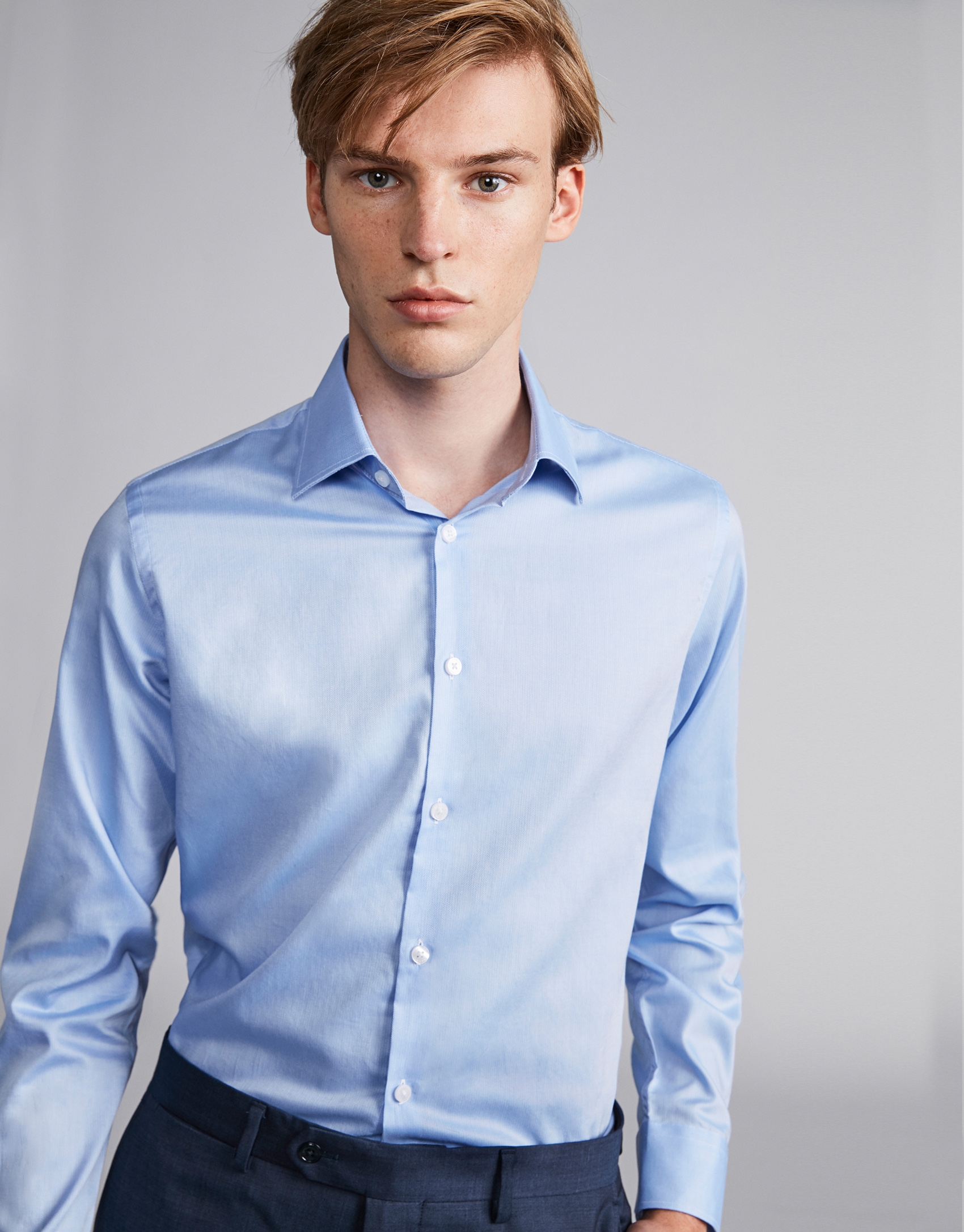 Blue, Oxford, slim fit, dress shirt