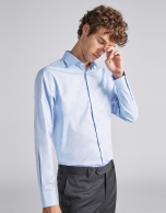 Sky blue structured cotton dress shirt