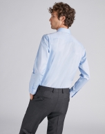 Sky blue structured cotton dress shirt