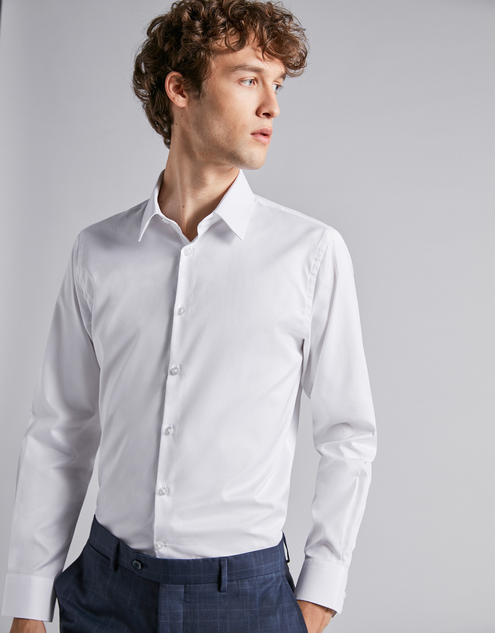 Plain fake white dress shirt