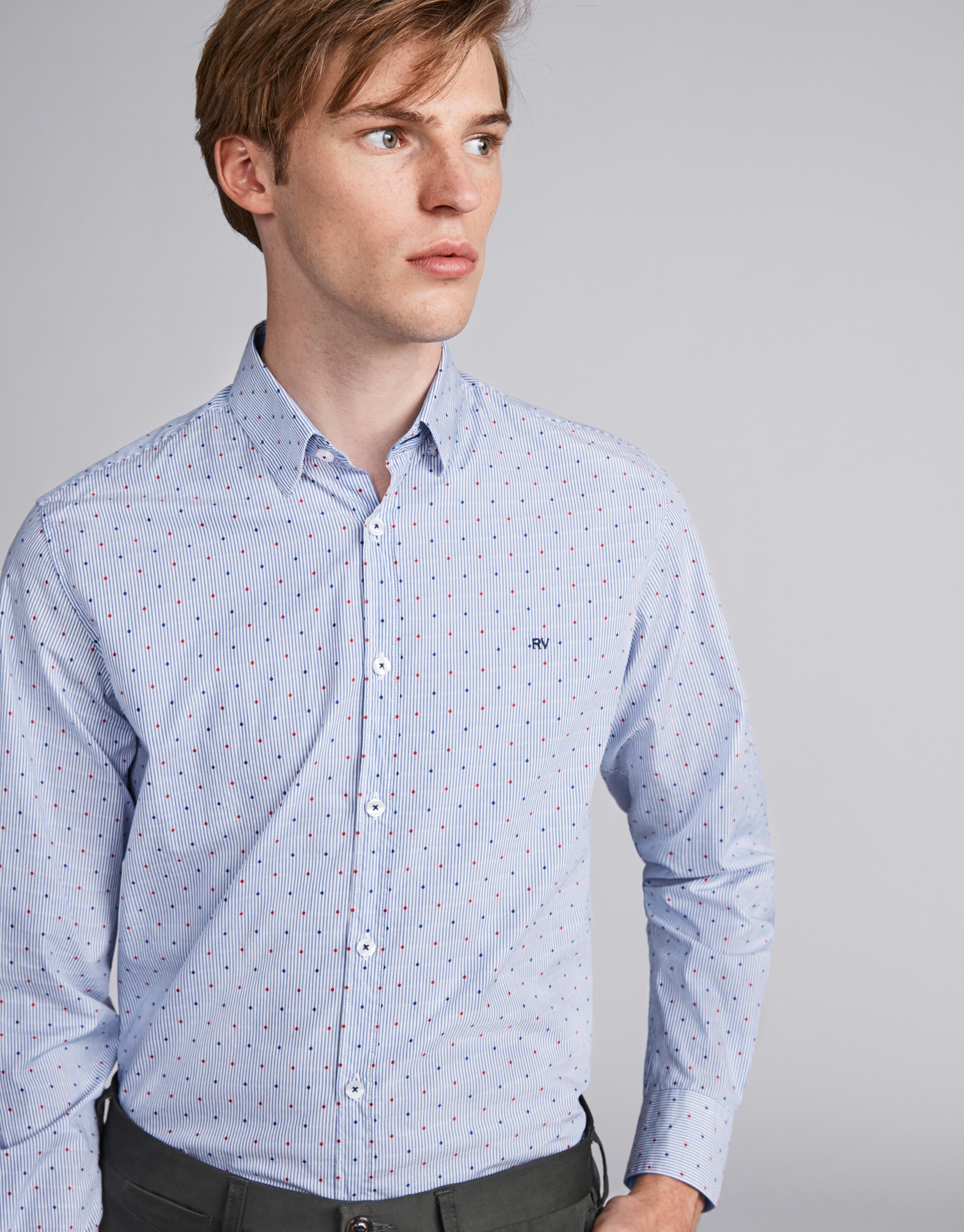 Light blue striped sport shirt